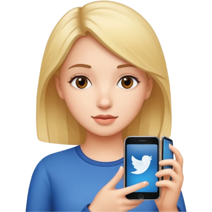 girl with phone and social media emoji