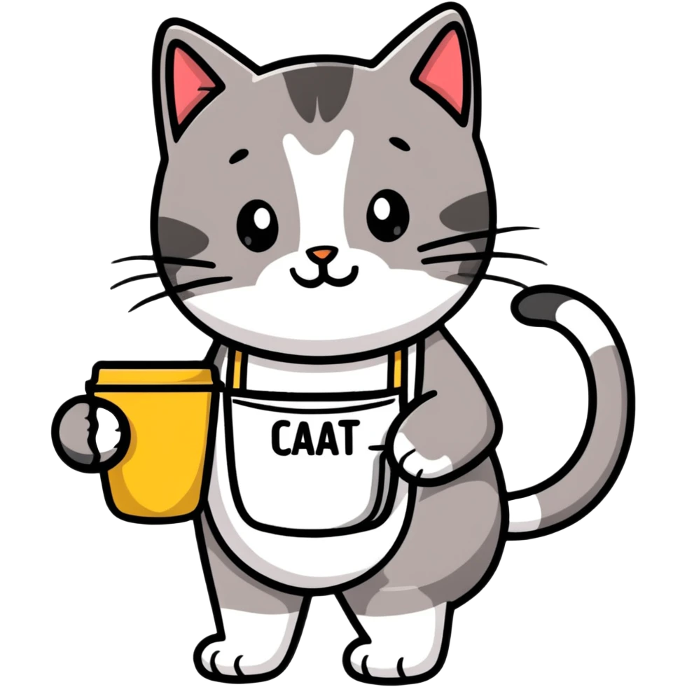 cat barista serving coffee emoji