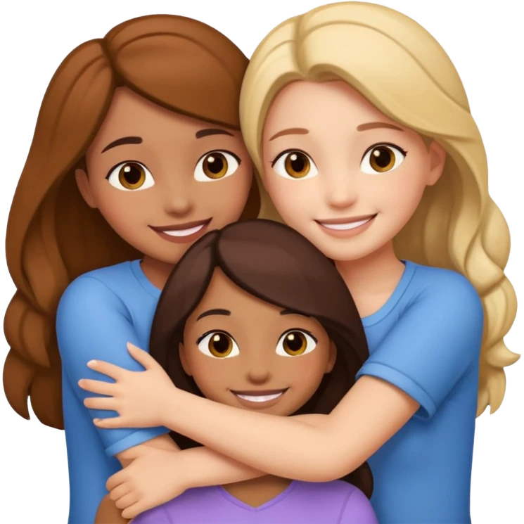 Girls hugging each other emoji