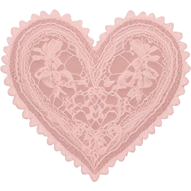 valentine’s day pink lace heart emoji