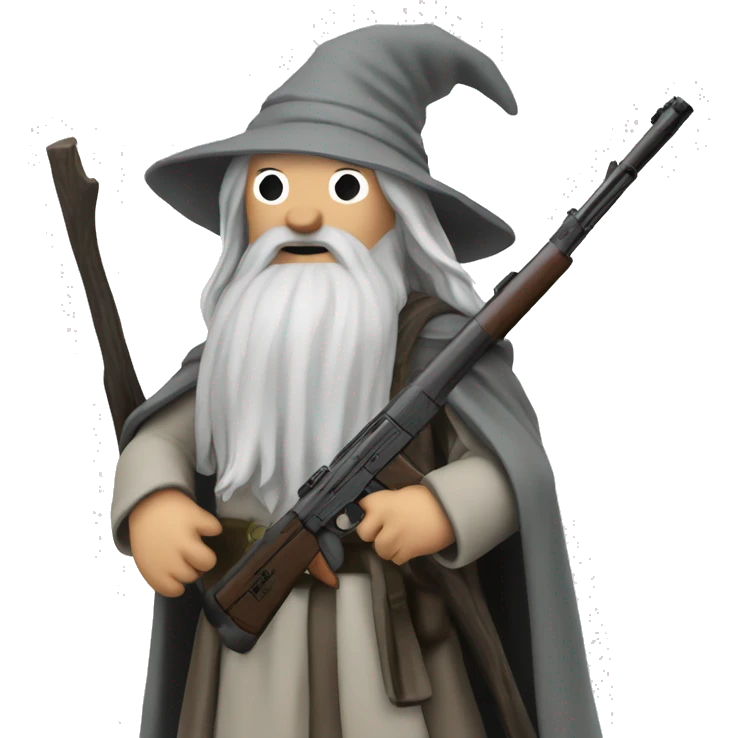 Gandalf with an ak47 emoji