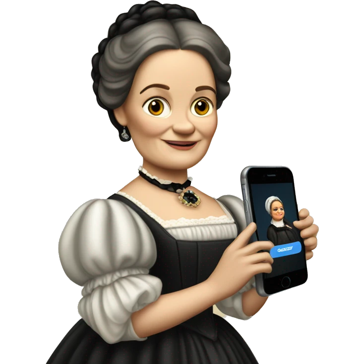 Mary Todd Lincoln holding an iPhone  emoji