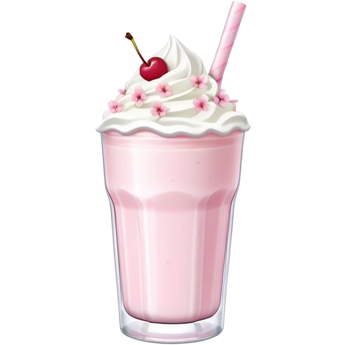 Cute Pastel pink and white Cherry Blossom Sakura Milkshake emoji
