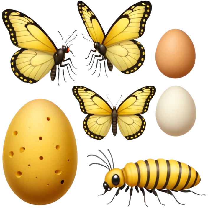 butterfly life cycle yellow colour  emoji