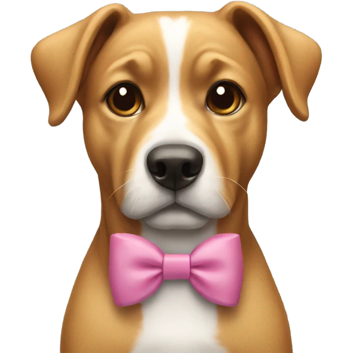 Dog wearing a bow emoji