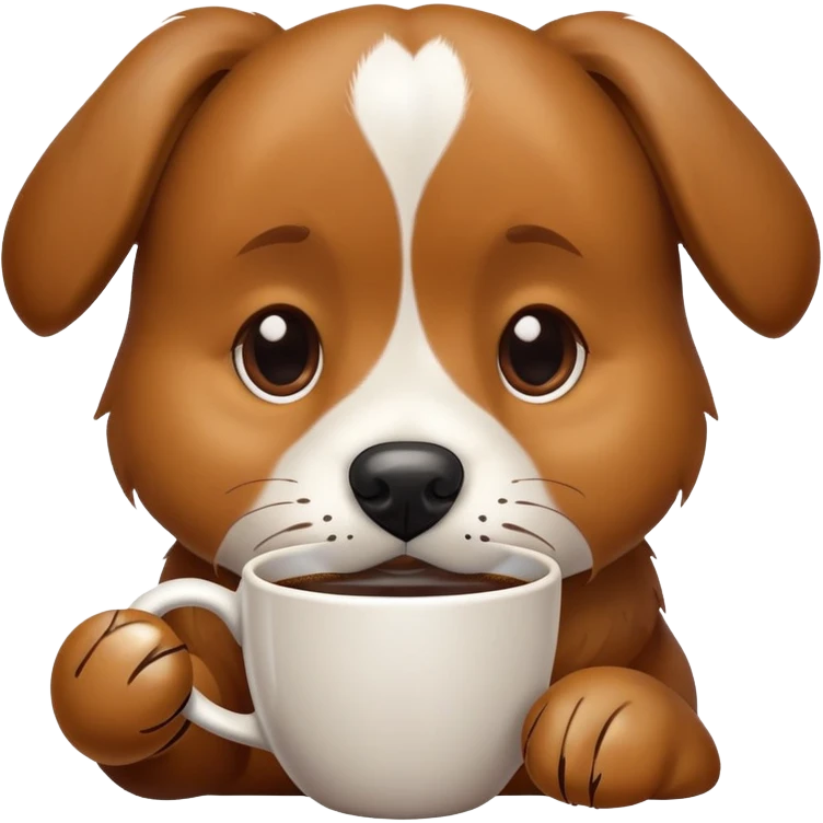 Dog drink cofee emoji