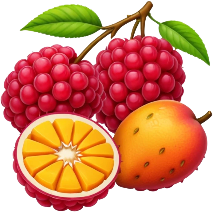 Create a raspberry with a mango texture emoji