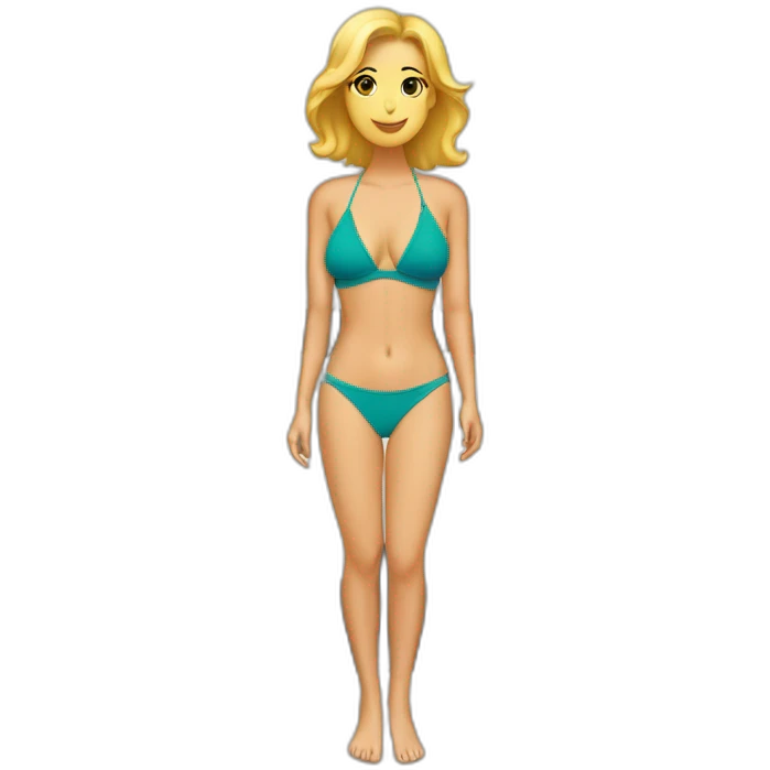 soft-fit Caucasian woman bikini (beach body) bed emoji
