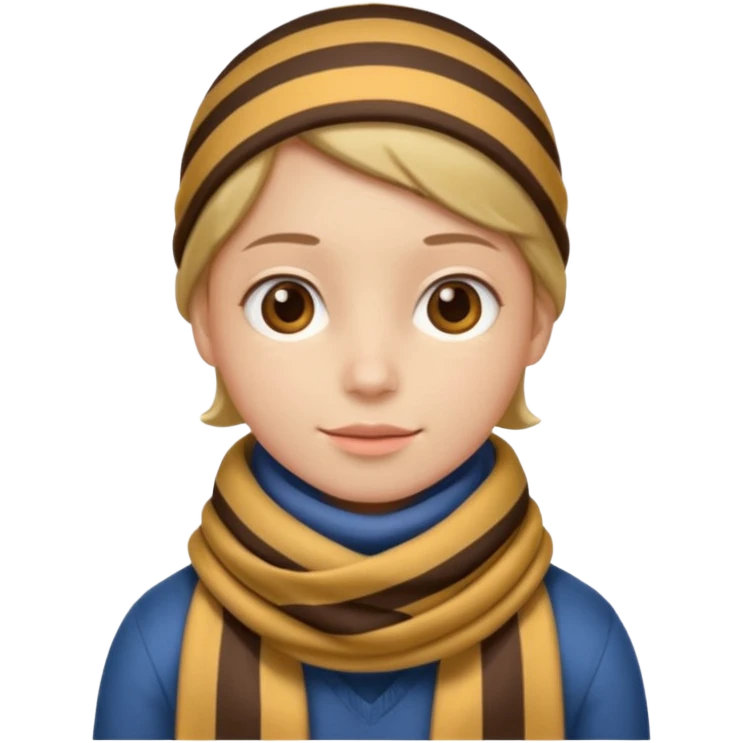 Character with striped Scarf emoji