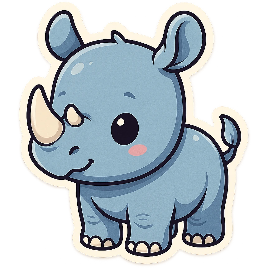 cute blue baby rhinoceros emoji