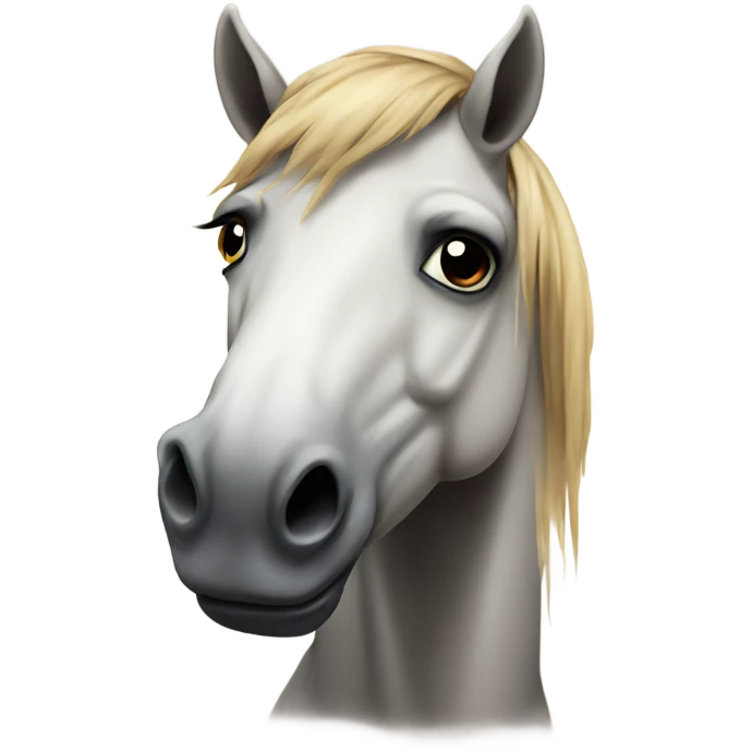 Sad horse with tear coming out of eye emoji