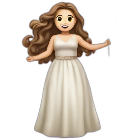 Long hair Fat girl celebrating birthday emoji