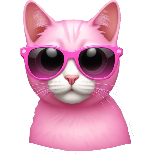 Cat with sunglasses pink emoji