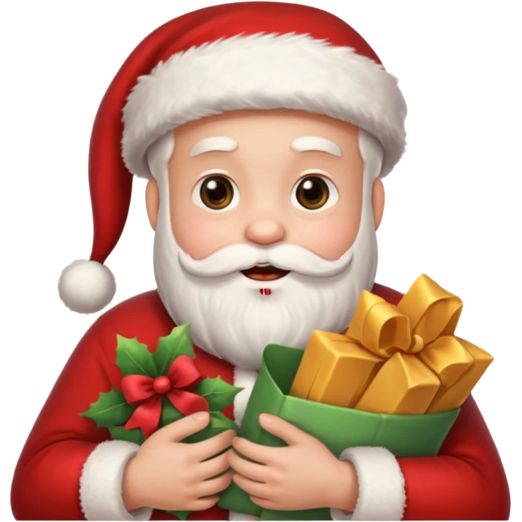 santa holding bundle emoji