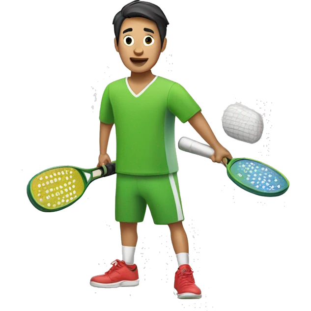 asian man playing pickleball emoji