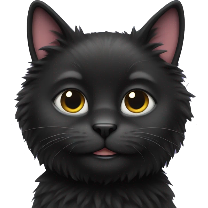 fluffy black cat emoji