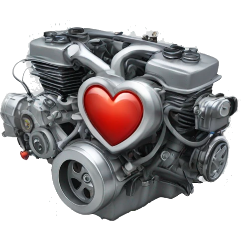 Heart with car engine emoji