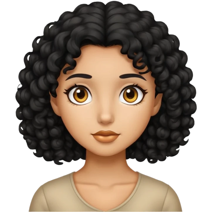 girl with black curly hair emoji