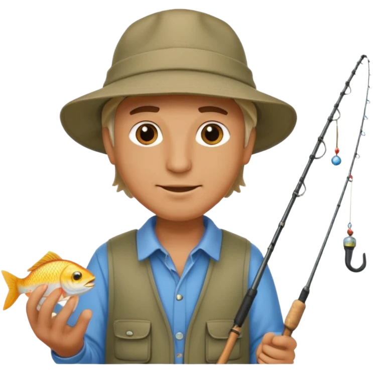 a man holding a fishing rod emoji