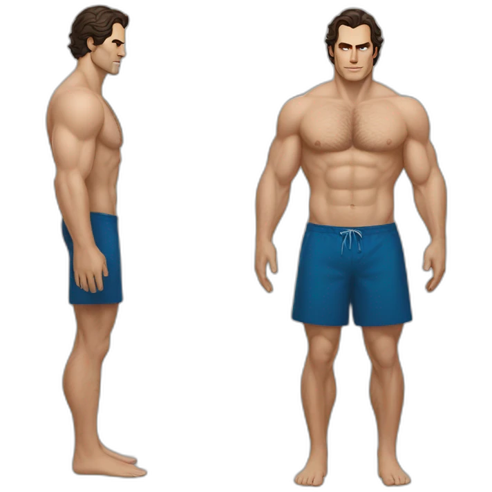 Henry Cavil veiny whole body beach campaign emoji