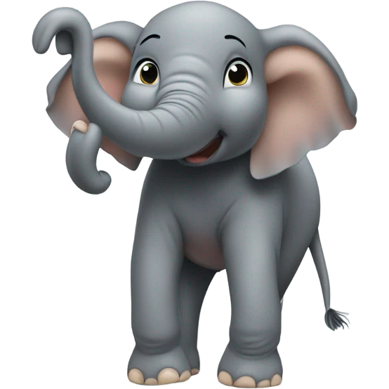 Elephant doing a dab emoji