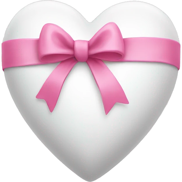 White heart with pink bow emoji