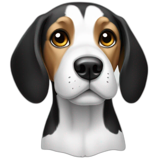 Black and white beagle emoji