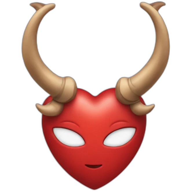 Red heart frame with horns emoji