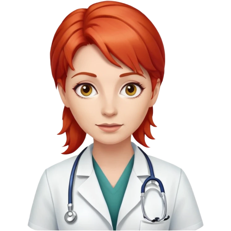 female doctor with red hair emoji