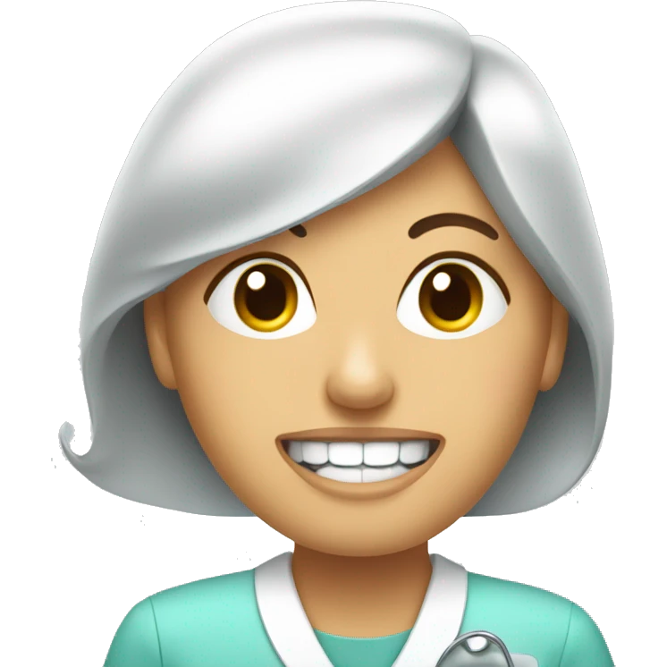 a woman in a dental chair emoji