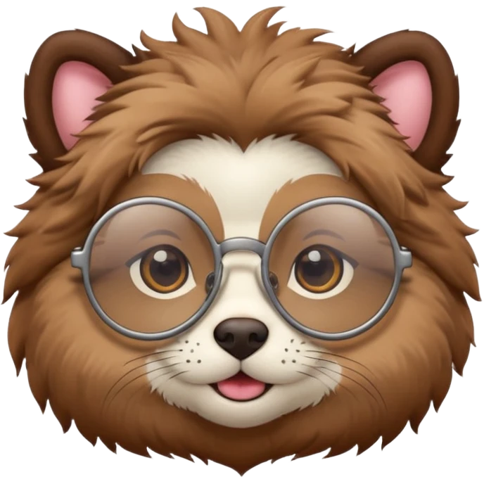yuvarlak gözlüklü hayvan  emoji