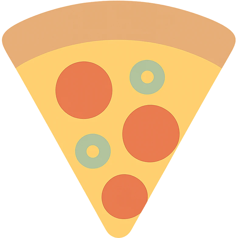 A pizza icon, flat design, simple and clean, with minimal details emoji