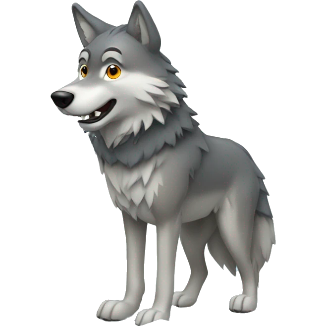 wolf making a snowman emoji
