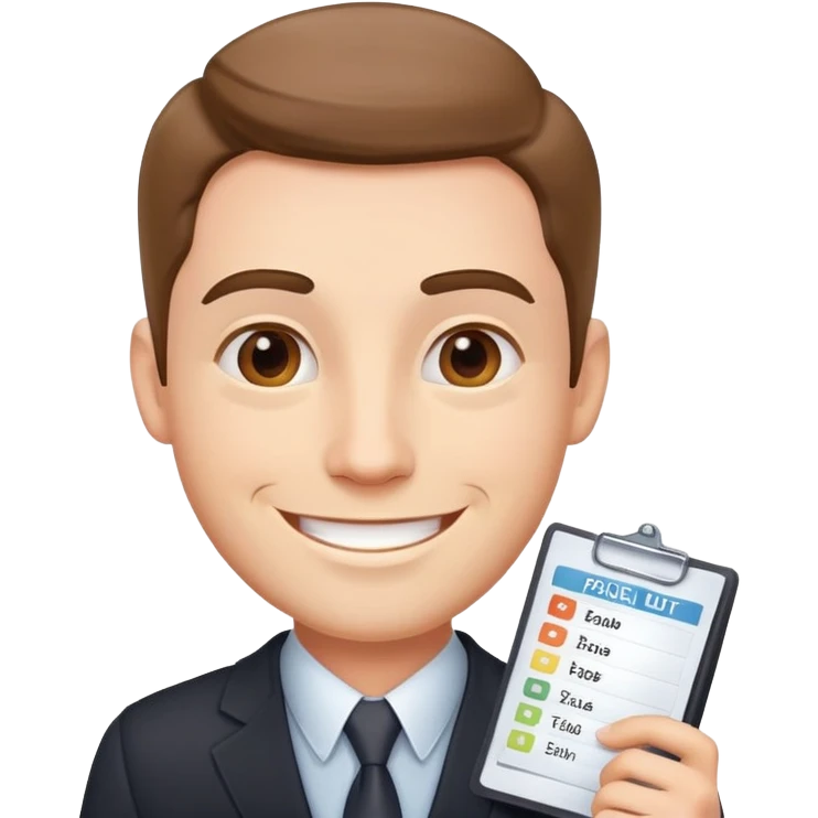 businessman with price list emoji