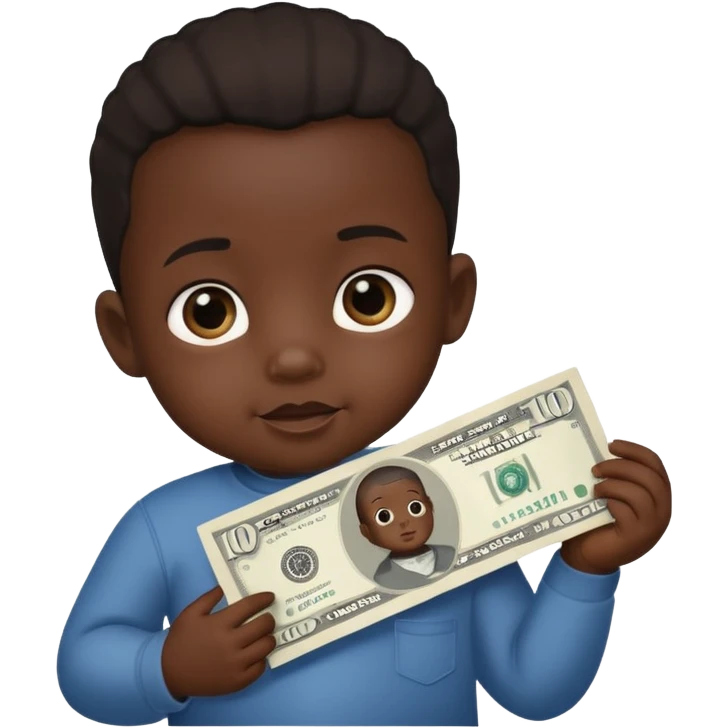 A black baby with a 100$ emoji