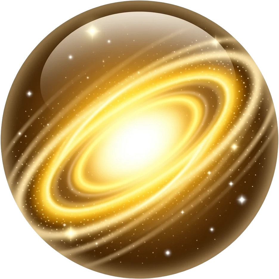Sparkly gold Nebula galaxy crystal orb emoji