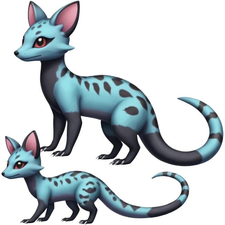  pastel white Salandit-Umbreon-Genet-Noivern-Civet-Hybrid (Full body) emoji