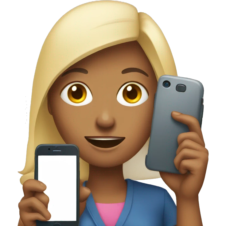 woman showing big phone emoji