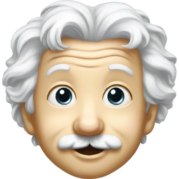 albert einstein happy silver baby face emoji