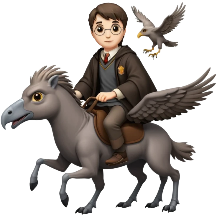 harry potter riding buckbeak emoji