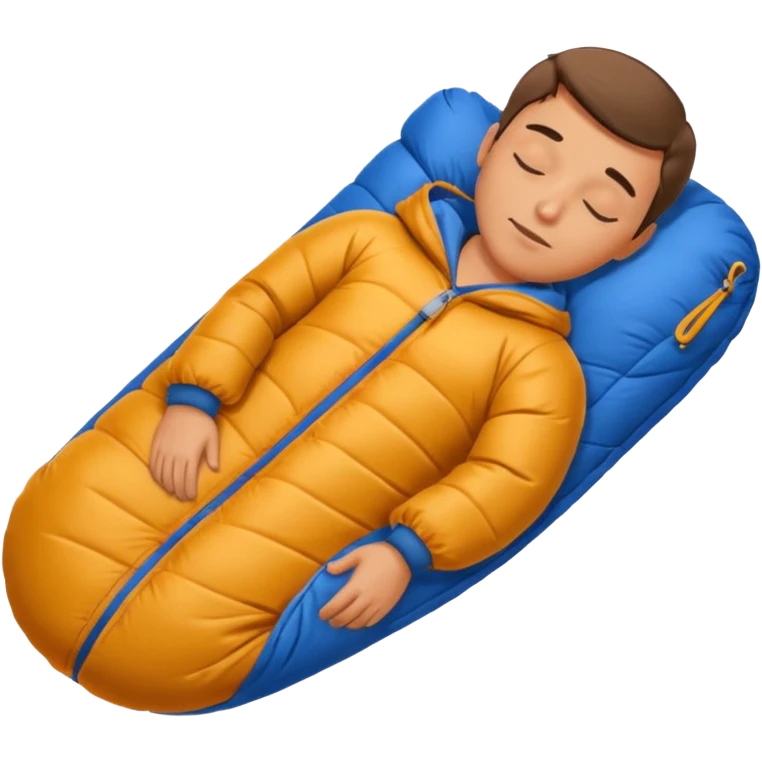 man sleeping in a sleeping bag emoji