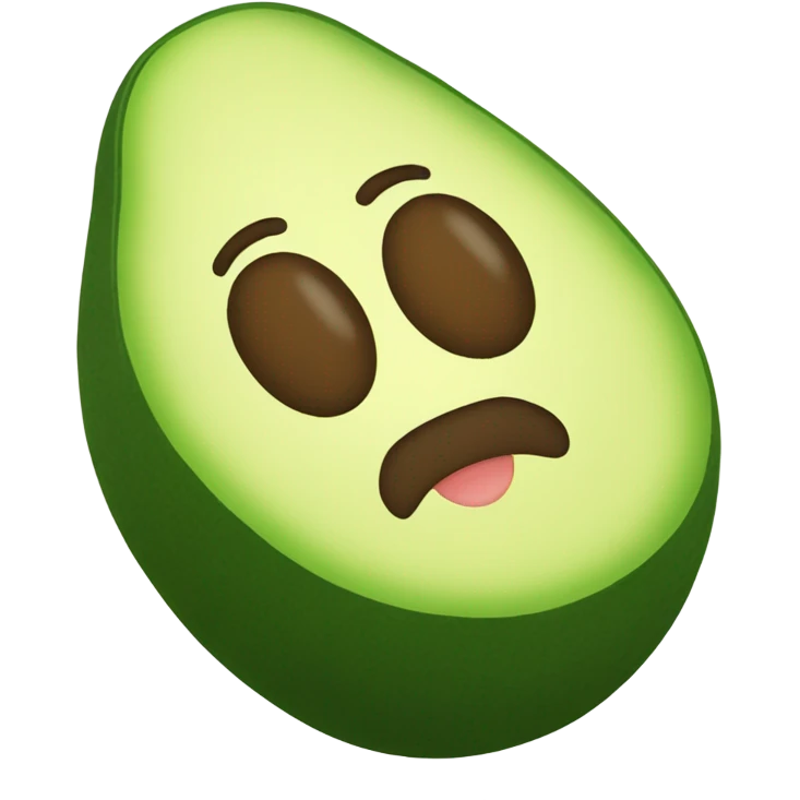 Generate a sleeping avocado emoji with a nightcap, symbolizing good sleep for proper nutrition. emoji