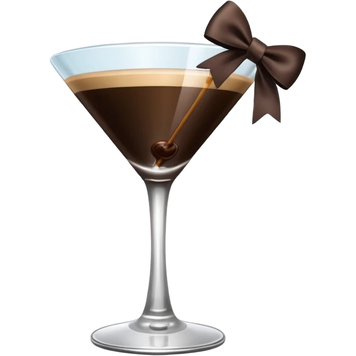 espresso martini with big Black Bow on martini على الكاس  emoji