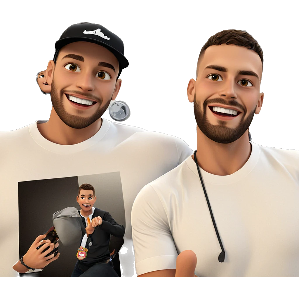 smiling boys in white shirts emoji