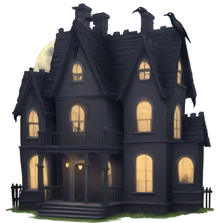Nevermore Academy. Haunted Addams house.  emoji