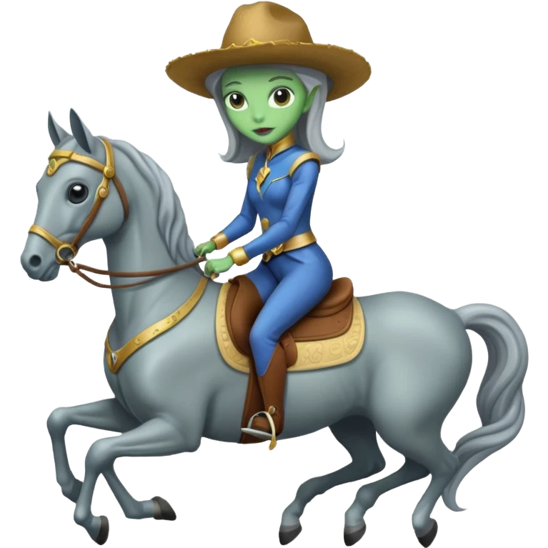 lady alien on horse emoji