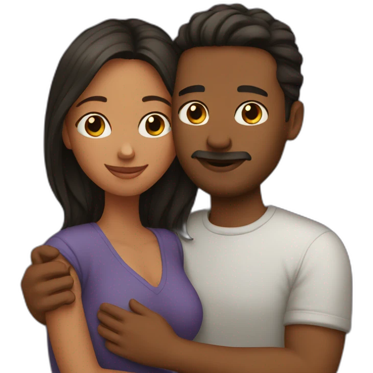 Couple cuddling emoji