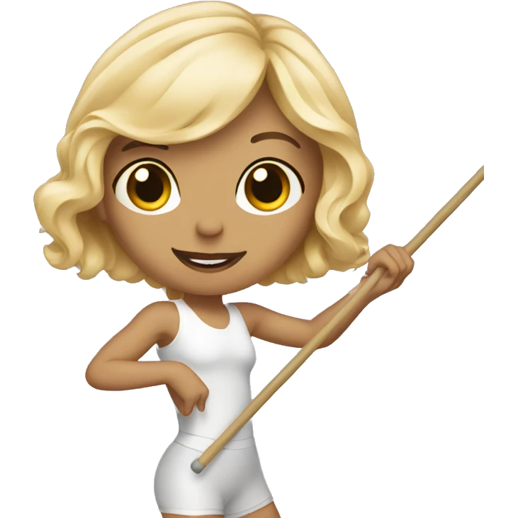 Dancer with blonde hair with a pole emoji