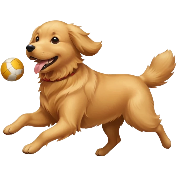 happy dog running after ball emoji