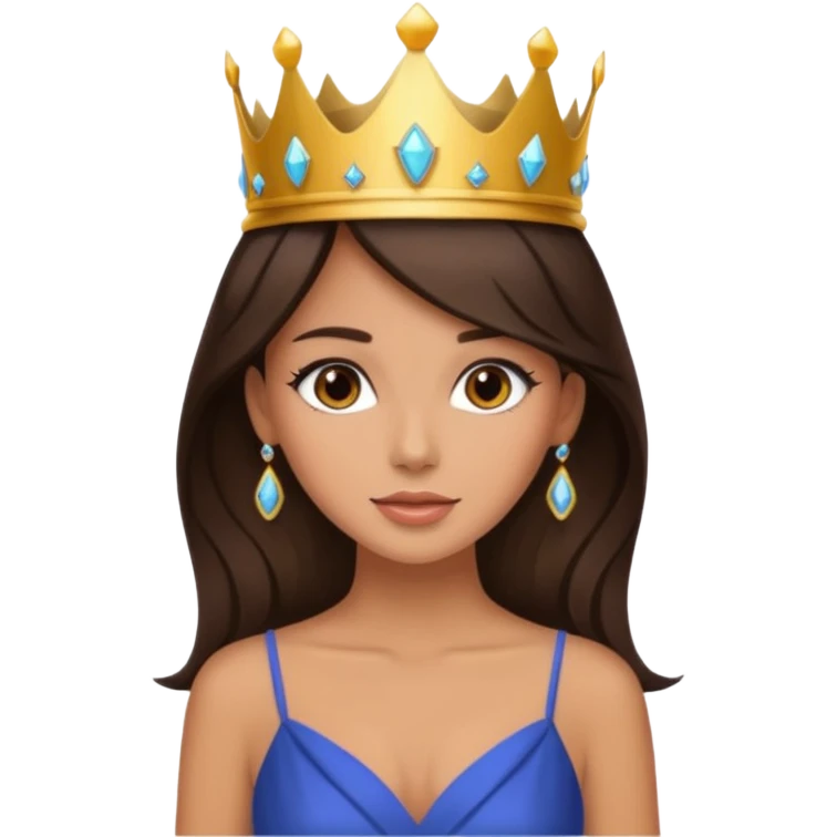 Stunning brunette wearing a crown doing hot girl stuff  emoji